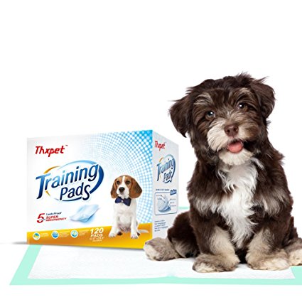 Thxpet Puppy Pads Super Absorbent Leak-proof 120 Count Dog Pee Training Pads 17.5 x 23.5 inch
