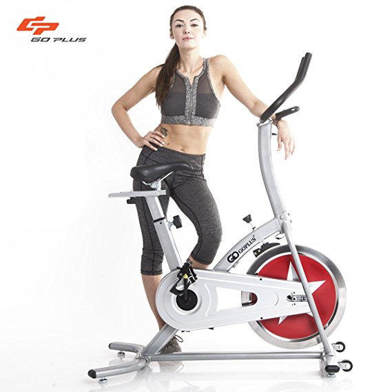 Goplus Stationary Bike Indoor Cycle Trainer Adjustable Exercise Bike Gym Cycling Cardio Workout