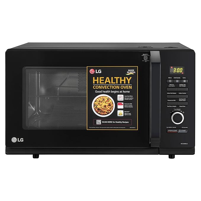 LG 32 L Convection Healthy Microwave Oven (MC3286BLU, Black, Diet Fry & Motorized Rotisserie) - 2023 Model