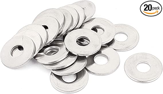 uxcell a15111200ux1748 20pcs M8 304 Stainless Steel Flat Plain Washer Spacer Silver Tone (Pack of 20)