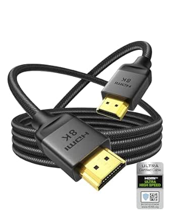 Silkland Certified 10K 8K HDMI 2.1 Cable 16.5ft, (Upgrade Braided) Ultra High Speed HDMI® Cable [8K@60Hz, 4K@120Hz 144Hz] 48Gbps, HDR, eARC, ARC, HDCP, Compatible for PS5/Xbox/Soundbar/Roku TV