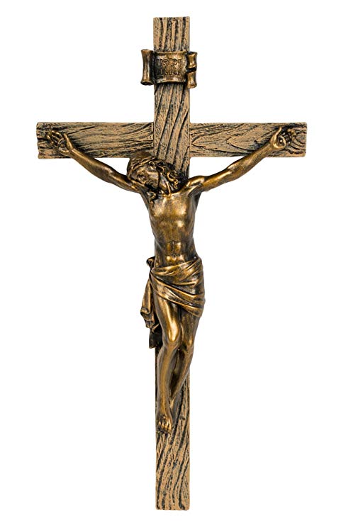8.5" Antique Gold Crucifix (Joseph's Studio) (Roman 6227-3)