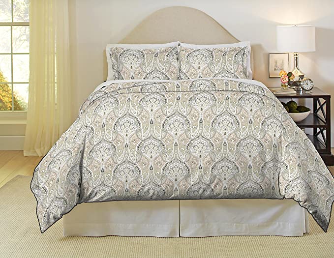 Pointehaven 200 Thread Count Percale Duvet Set, Full/Queen, Cedar