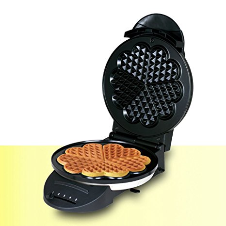 ZZ WF361 5 in 1 Heart Waffle Maker with Non-Stick Plate 1100-Watt, Silver