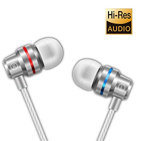 Earbuds Ear Buds in Ear Headphones Wired Earphones with Microphone Mic Stereo and Volume Control Waterproof Metal Wired Earphone for iPhone Samsung Mp3 Players Tablet Laptop 3.5mm