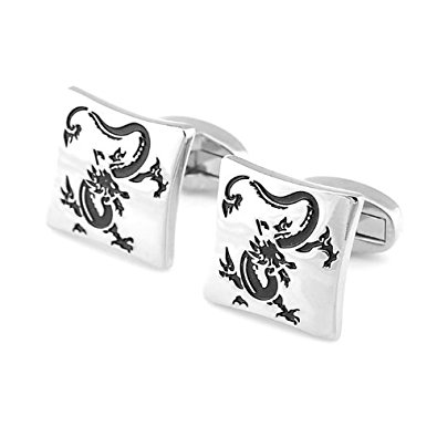 Copper Chinese Dragon Loong Cufflinks with Nice Case