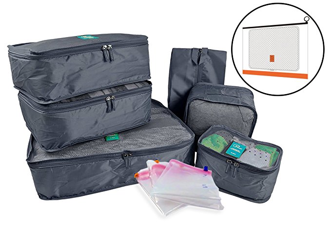 P,travel Travel Packing Organizers Cubes Laundry Bag 6pc   Travel Storage Vacuum Bags 3pc Set