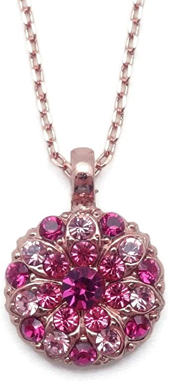 Mariana Saba Rose Goldtone Guardian Angel Necklace Pink Crystal Mix 5022