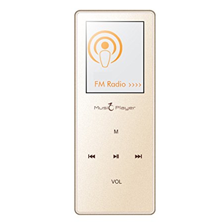 HONGYU® Ultrathin Touch button HIFI Lossless Sound Bluetooth Sport mp3 mp4 Music Player 1.8 inch Screen FM Video Voice recording E-book Pedometer Alarm clock Media / Audio Player(Gold)