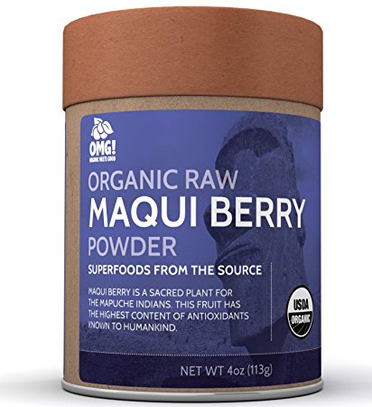 OMG! Superfoods Organic Maqui Berry Powder - 100% Pure, USDA Certified Organic Maqui Berry Powder - 4oz