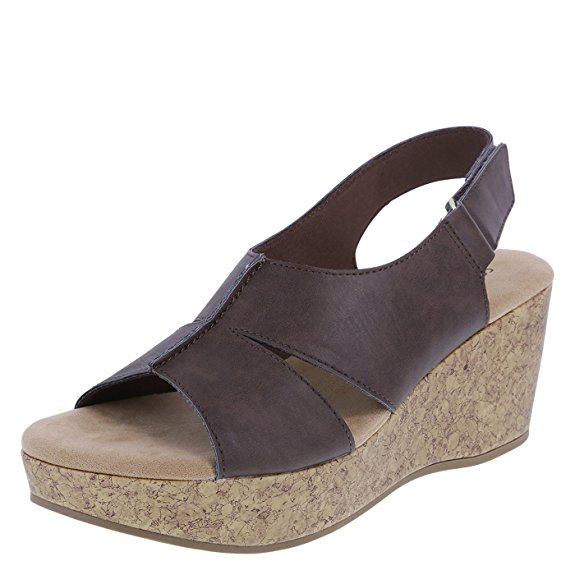 Comfort Plus by Predictions Women's Prudy Mid-Wedge Sandal