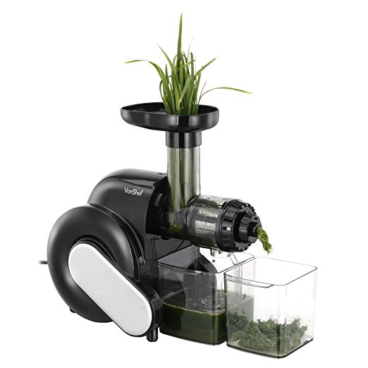 VonShef Slow Masticating Wheatgrass Electric Juicer, 150W - Extractor For Fruit, Vegetables, Soy Milk
