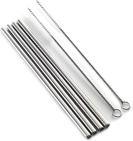 Norpro Stainless Steel Drinking Straws with 2 Cleaning Brushes