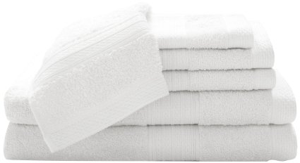 BALTIC LINEN COMPANY 100-Percent Cotton Luxury 6-Piece Towel Set, White