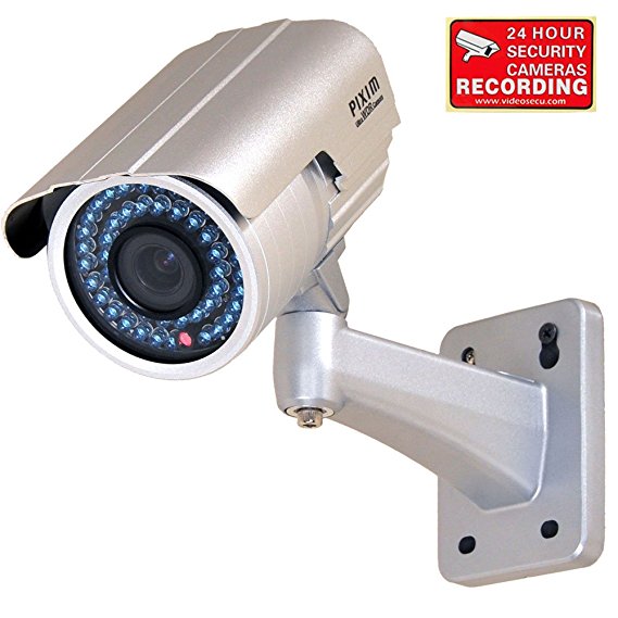 VideoSecu Outdoor Day Night Vision Infrared IR Bullet Security Camera 1/3'' Pixim Color CCD 690TVL High Resolution WDR OSD 6-15mm Vari-focal Lens for CCTV DVR Home Surveillance System 1WR