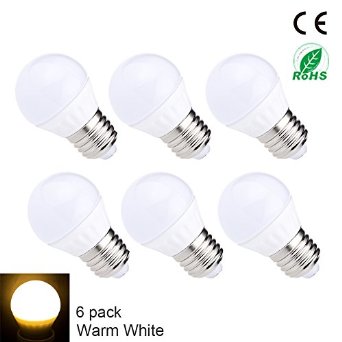 6 PackELETA 3W G14 E26 LED Bulb Non-dimmable Equal to 25W Incandescent Bulb Warm White