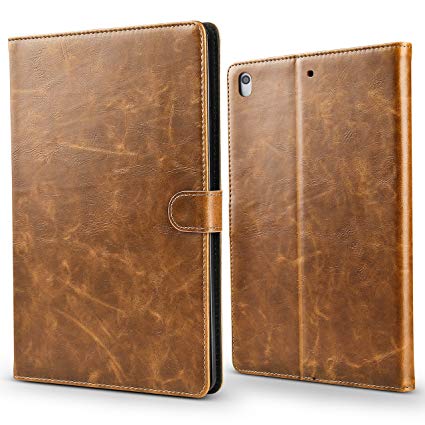 iPad Pro 12.9 inch 3rd Gen 2018 Case, AOKE Premium PU Leather Slim Folio Case for iPad Pro 12.9", Support 2nd Gen Apple Pencil Charging,Auto Sleep Wake, Multi Angle Stand Magnetic Closure,Brown