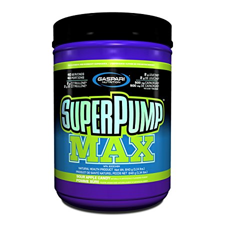 Gaspari Nutrition SuperPump MAX 640 g Sour Apple Pre-Workout Drink Powder