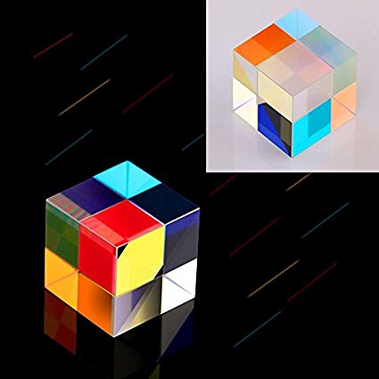 CLAKION 1 Pcs Optical Glass Prism RGB Dispersion Prism X-Cube for Physics Teach Decoration Art