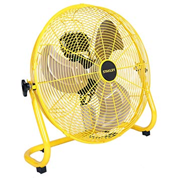 STANLEY ST-16F High Velocity Direct Drive Floor Fan, 16", Yellow, Black