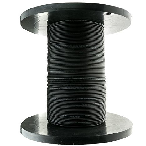 CableWholesale's 12 Fiber Indoor/Outdoor Fiber Optic Cable, Multimode, 62.5/125, Black, Riser Rated, Spool, 1000 foot