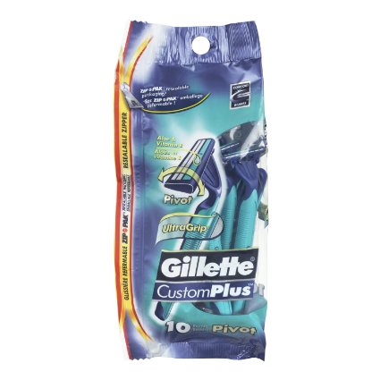 Gillette Customplus Pivot Disposable Razor 10 Count (Pack of 3)