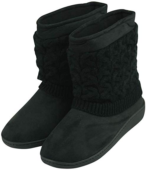 Forfoot Indoor Women Slippers Warm Soft Fleece Bootie Slippers House Shoes