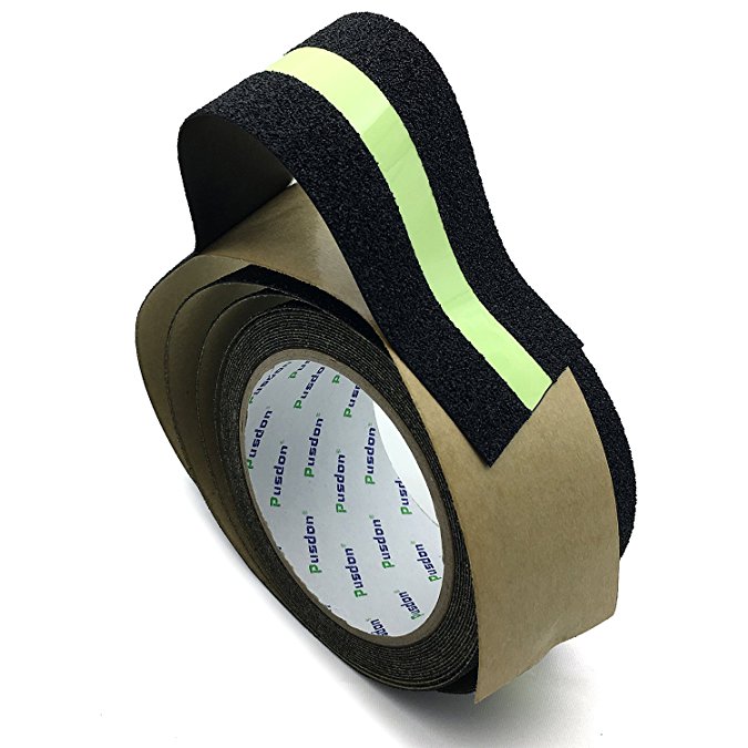 Pusdon Anti Slip Non Skid Safety Tape, Luminous, Green Glowing In The Dark Safety Stage, 2-Inch x 15Ft (50mm x 4.75m)