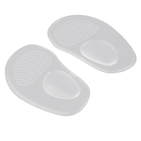 TOOGOO(R) 2 in 1 Arch Support Cushion Half Insole Silicone Gel Front Feet Shoe Pads