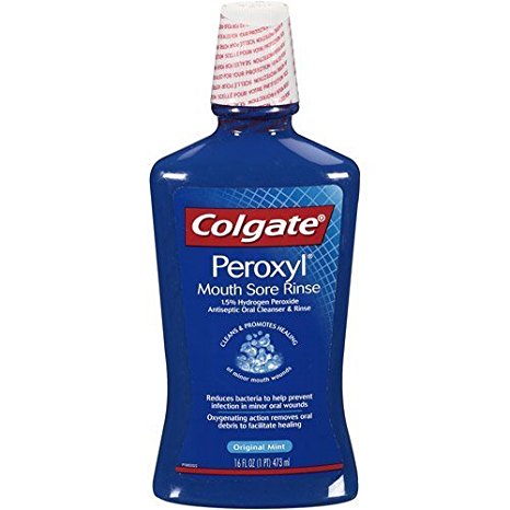 Colgate Peroxyl Antiseptic Oral Cleanser, Refreshing Original - 16 Oz (Pack of 2)