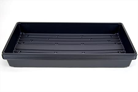 5 Pack of Durable Black Plastic Wheatgrass Growing Trays (Without Holes) 21" X 11" X 2" - Flowers, Seedlings, Plants