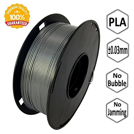 NovaMaker 3D Printer filament - Silver 1.75mm PLA Filament, PLA 1kg(2.2lbs), Dimensional Accuracy  /- 0.03mm