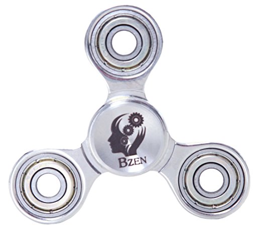 BZEN luxury tri fidget hand spinner toy metallic Stainless Steel r188 bearing non ceramic help anxiety panic ADHD OOC EDC Autism stress relief focus office desk steel concave cups logo quit smoking