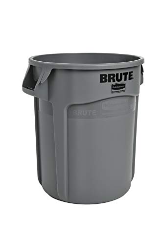 Rubbermaid Commercial Products FG262000GRAY BRUTE Heavy-Duty Round Trash/Garbage Can, 20-Gallon, Gray