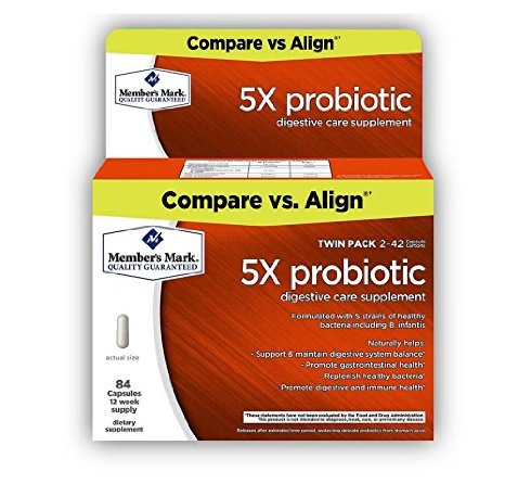 Member's Mark 5x Probiotic Digestive Care Supplement - 2/42ct. Bottles