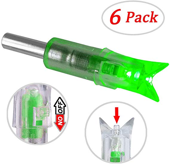 XHYCKJ New Lighted Nocks for Arrows with .300/7.62mm Inside Diameter Led Nock Turn on Automatically When Shot,6 Pack