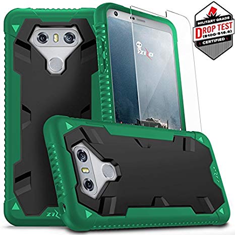 Zizo PROTON 2.0 Series compatible with LG G6 Case Military Grade Drop Tested with Tempered Glass Screen Protector GREEN BLACK