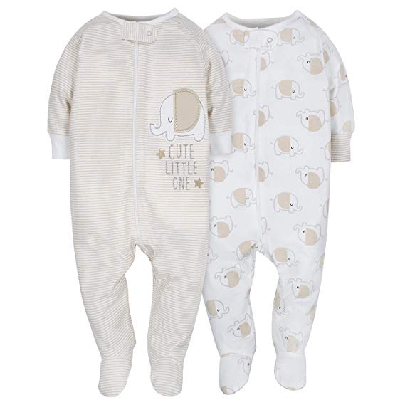 Gerber Baby Boys' 2 Pack Zip Front Sleep 'n Play