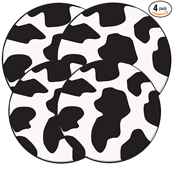 Range Kleen 5071 4 Pack Round Cow Pattern Burner Kovers with 2 8.5 Inch and 2 10.5 Inch