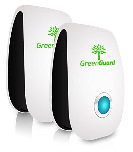 GreenGuard Ultrasonic Pest Repeller (2-Pack), Optimal Pest Repeller for Mice, Mosquito, Roaches, Spider and All Other Insects and Rodents, 2 Pack for Double the Impact, 100% Safe - UPGRADED