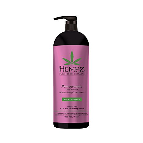 Hempz Moisturizing Conditioner, White, Pomegranate, 33.8 Fluid Ounce (1 Liter)