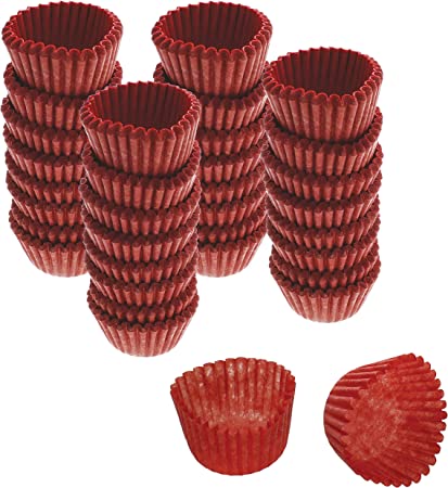 No.4 Glassine Paper Candy Cups – Approximately 1,000 Pieces – 1” Base, 3/4” Wall – Red Color – CybrTrayd –– Use for Candies, Chocolates, Truffles, Baking & Other Handmade Confections