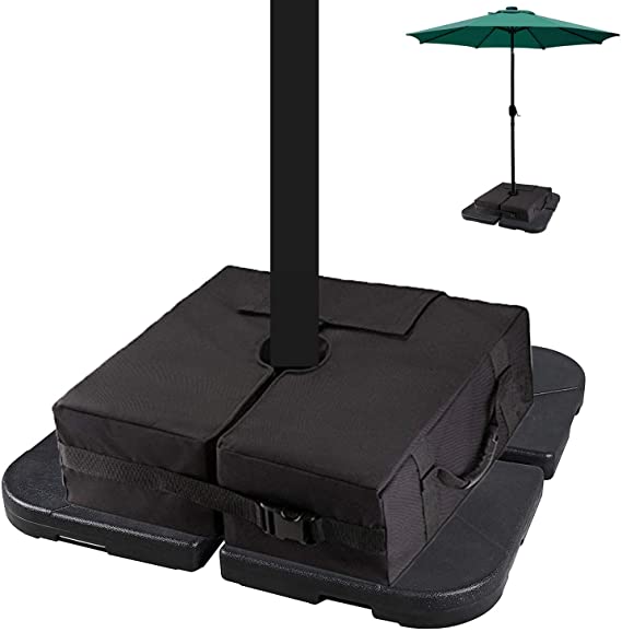 FINEST  Square Patio Umbrella Base Weight Bag, 900D Waterproof UV Protection 18" Square, Universal Size for Different Outdoor Patio Umbrella, Heavy Duty Up to 85 lbs Sand (38 kg)
