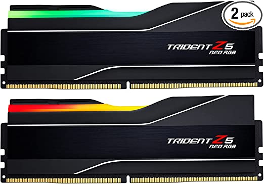 G.Skill Trident Z5 NEO RGB Series (AMD Expo) 64GB (2 x 32GB) 288-Pin SDRAM DDR5 6000 CL32-38-38-96 1.40V Dual Channel Desktop Memory F5-6000J3238G32GX2-TZ5NR (Matte Black)