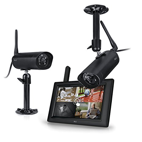 ALC AWS3155 7inch Touchscreen Monitor, 2 Indoor Outdoor Weatherproof Security Cameras Wireless Surveillance System with Remote Monitoring using ALC Observer App with Android or Apple Phone or Tablet