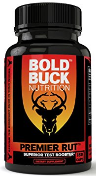 PREMIER RUT Testosterone Booster for Men! Best Male Test Supplement Guaranteed to Build Strength, Stamina, and Energy – 7 Powerful Ingredients for Real Results Including Shilajit, 180 Veggie Caps