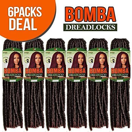 Bobbi Boss Synthetic Hair Crochet Braids Faux Locs Soul Bomba Dreadlocks (6-Pack, 1B)