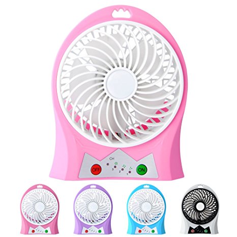 Portable Fan, NINIBER Rechargeable Mini USB Desk Personal fan with Upgraded 2200mAh Battery,with Internal and Side Light, 3 Speeds, Personal Cooling for Traveling,Boating,Baby Stroller,Fishing,Camping