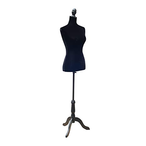 HOMCOM 35" 26" 35" Fashion Mannequin Female Dress Form w/Base - Black Form