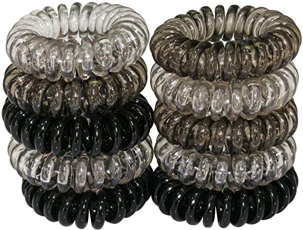 URBEST 10 Pcs Hair Coils, Tie Hair, Spiral Hair Ties,Coil Hair Ties